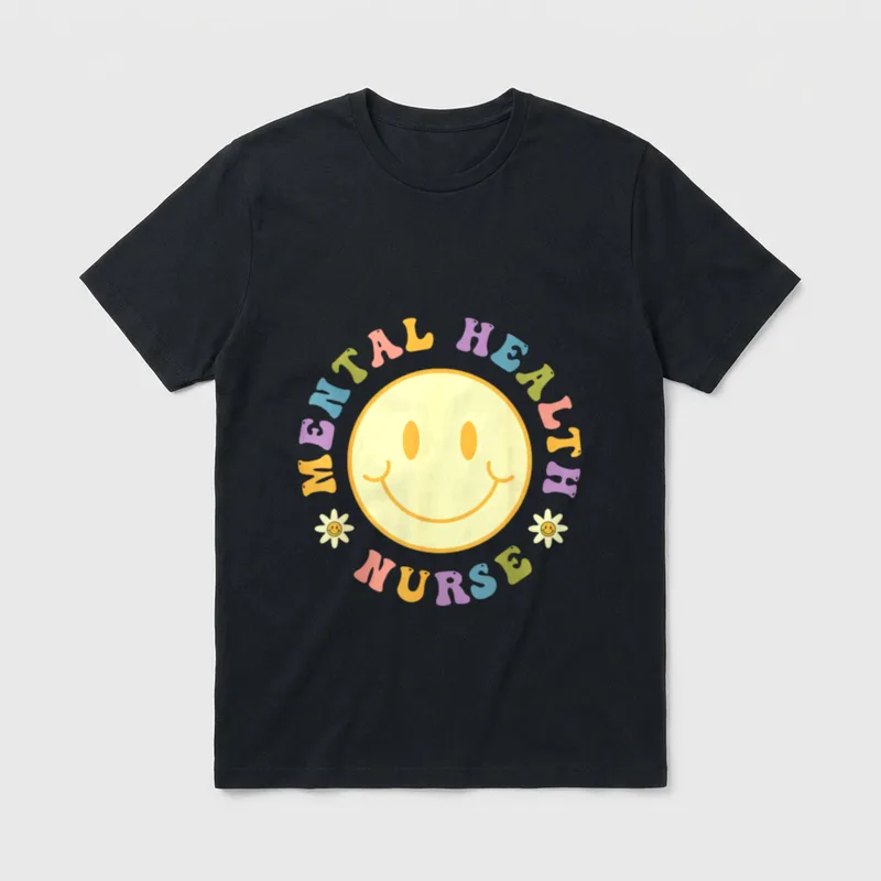 Mental Health Nurse Groovy Nursing T-Shirt – Classic T-Shirt in Black