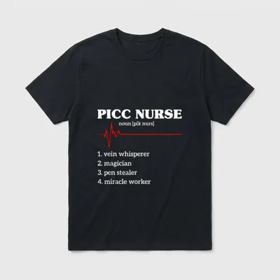 Nursing Picc Team Nurse Registered Therapy T-Shirt – Classic T-Shirt in Black