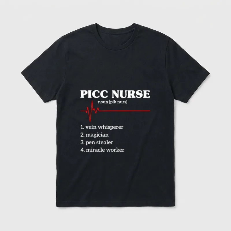 Nursing Picc Team Nurse Registered Therapy T-Shirt – Classic T-Shirt in Black