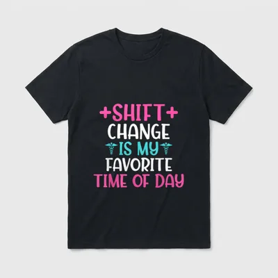 Favorite Time of Day Hospital Nursing T-Shirt – Classic T-Shirt in Black