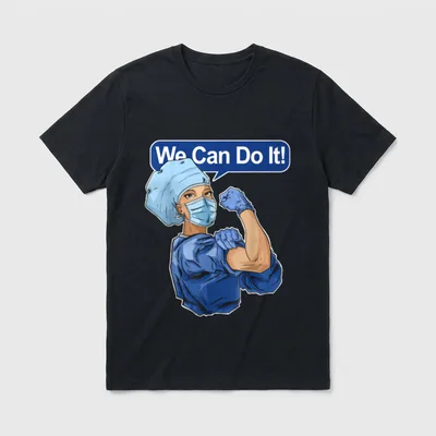 Rosie the Riveter Nurse Muscles T-Shirt – Classic T-Shirt in Black
