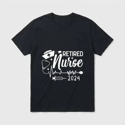 Retirement Nurse 2024 Funny Nursing Retired T-Shirt – Classic T-Shirt in Black