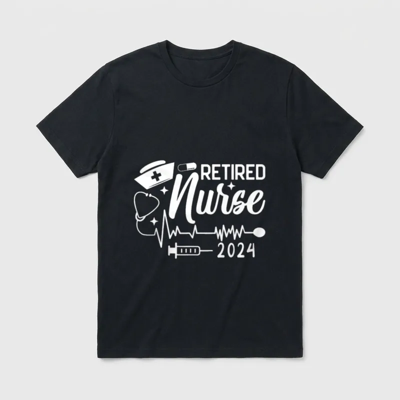 Retirement Nurse 2024 Funny Nursing Retired T-Shirt – Classic T-Shirt in Black