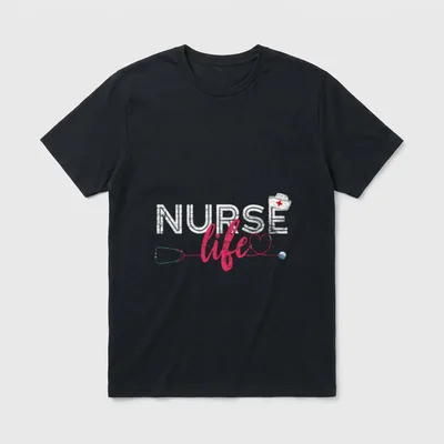 Nurse Life Hospital LPN Stethoscope Healthcare T-Shirt – Classic T-Shirt in Black