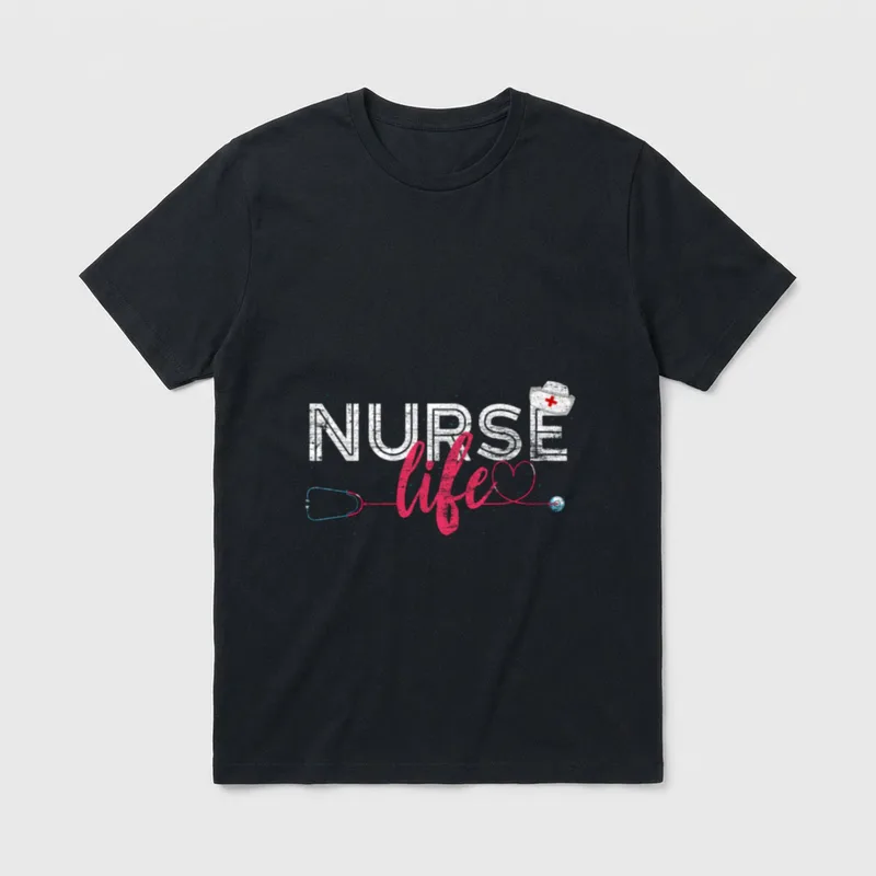 Nurse Life Hospital LPN Stethoscope Healthcare T-Shirt – Classic T-Shirt in Black