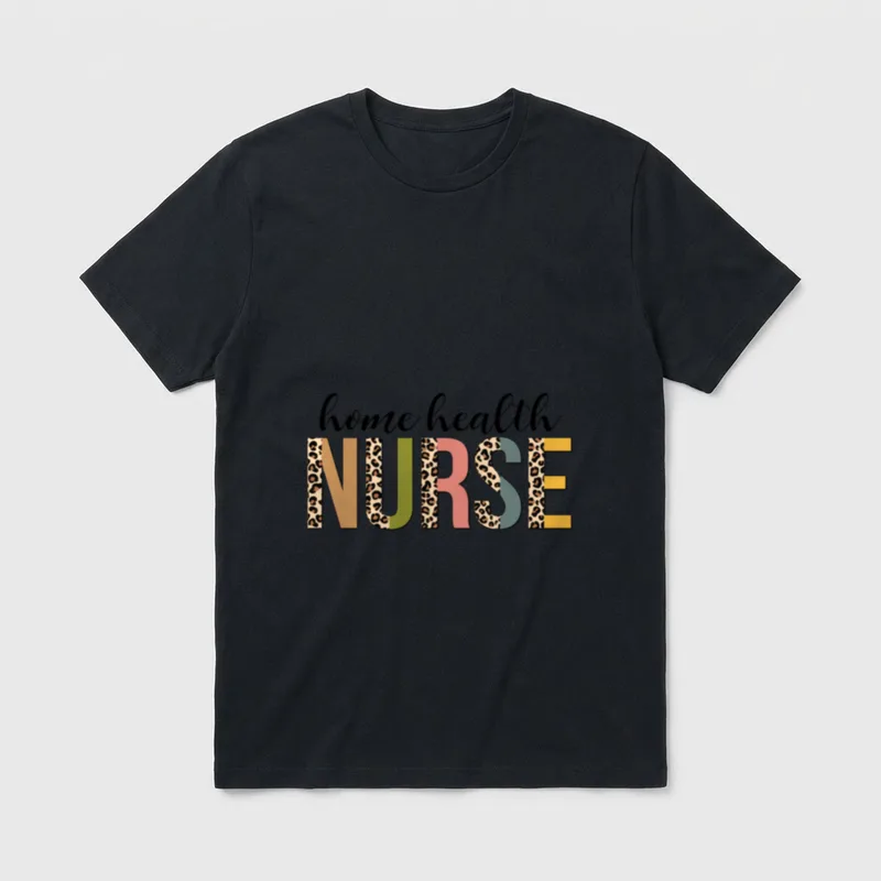 Leopard Home Health Nurse Nursing T-Shirt – Classic T-Shirt in Black