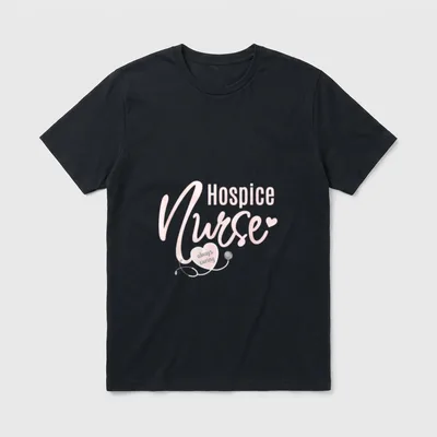 Hospice Nurse Nursing Care Stethoscope T-Shirt – Classic T-Shirt in Black