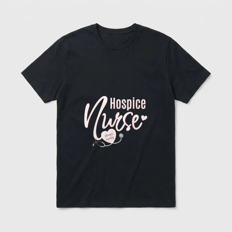 Hospice Nurse Nursing Care Stethoscope T-Shirt – Classic T-Shirt in Black