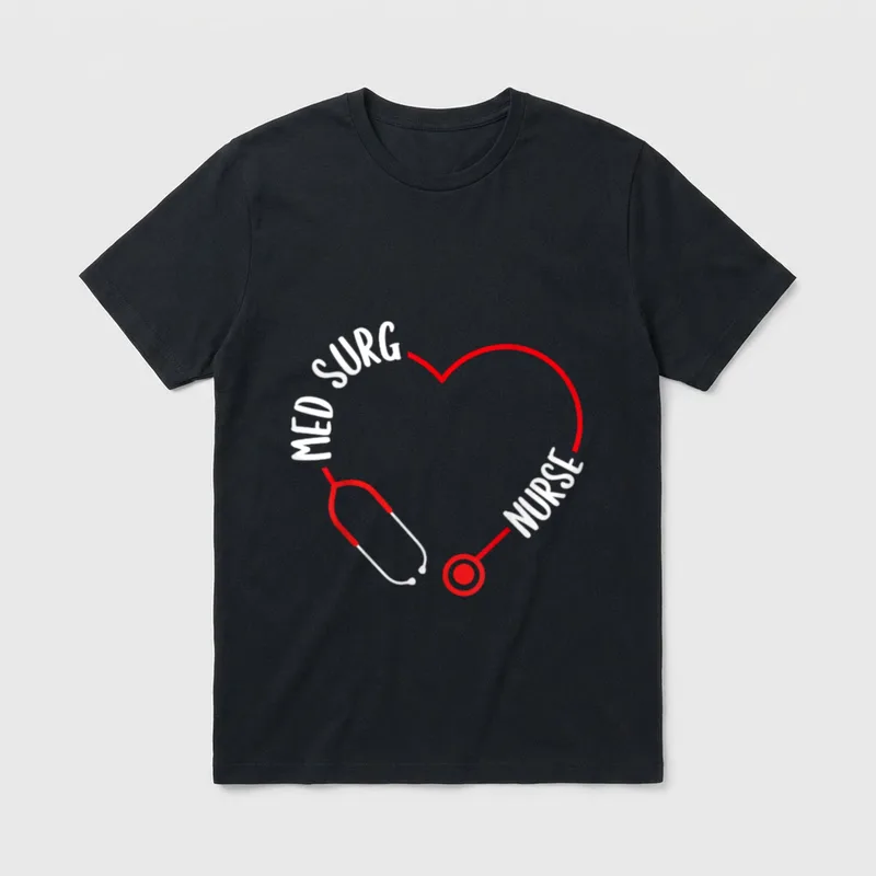 Med Surg Nurse Stethoscope Nursing Essentials T-Shirt – Classic T-Shirt in Black