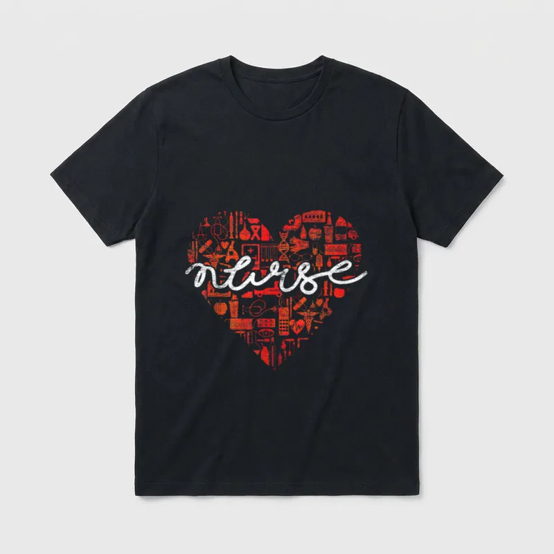 Nursing Healthcare Hospital Medicine Heart Medical T-Shirt – Classic T-Shirt in Black