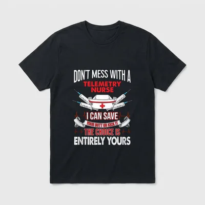 Telemetry Nurse Life Funny Nursing T-Shirt – Classic T-Shirt in Black