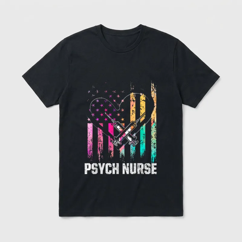 Psych Nurse Psychiatric Nursing RN Practitioner T-Shirt – Classic T-Shirt in Black