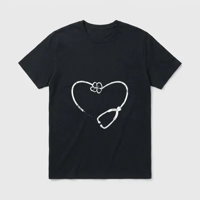 Nurse Nursing Stethoscope Lightweight T-Shirt – Classic T-Shirt in Black