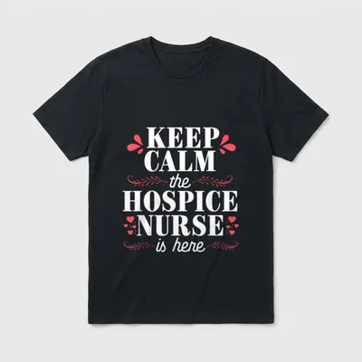 Hospice Nurse Care Cute Keep Calm T-Shirt – Classic T-Shirt in Black