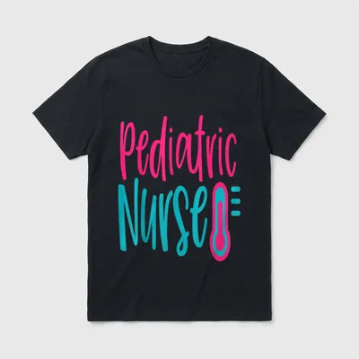 Pediatric Nurse Work Hospital Nursing T-Shirt – Classic T-Shirt in Black