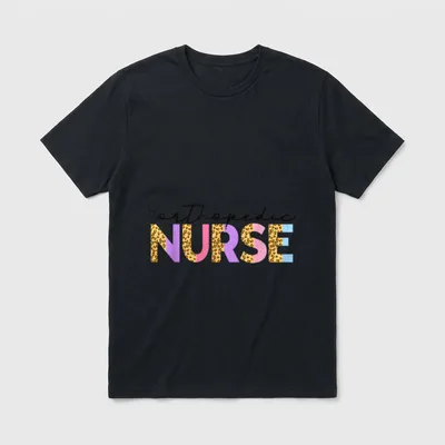 Orthopedic Nurse RN Leopard Ortho Nursing T-Shirt – Classic T-Shirt in Black