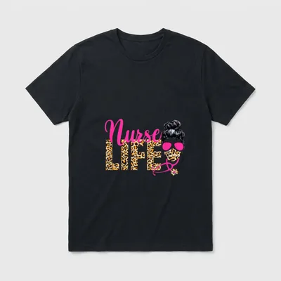 Nurse Life Leopard Lover Nursing Nurselife T-Shirt – Classic T-Shirt in Black