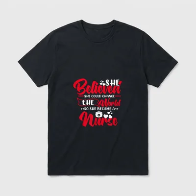 Change the World So Became Nurse T-Shirt – Classic T-Shirt in Black
