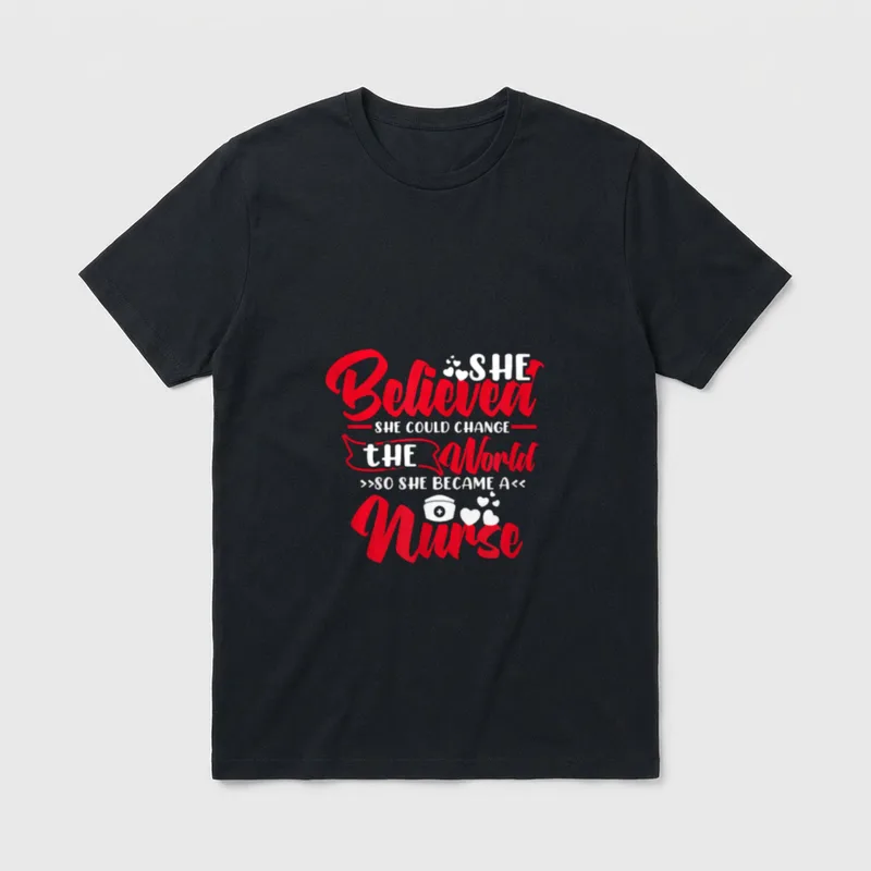 Change the World So Became Nurse T-Shirt – Classic T-Shirt in Black