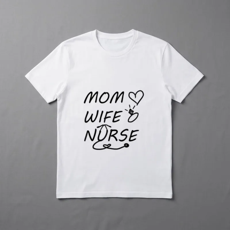 Mom Wife Nurse Retro Healthcare Professional T-Shirt – Classic T-Shirt in Black