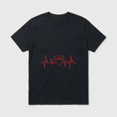 Nurse Heartbeat Emergency T-Shirt – Classic T-Shirt in Black