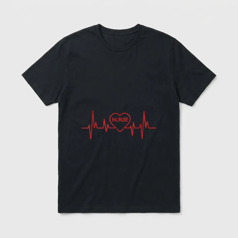 Nurse Heartbeat Emergency T-Shirt – Classic T-Shirt in Black