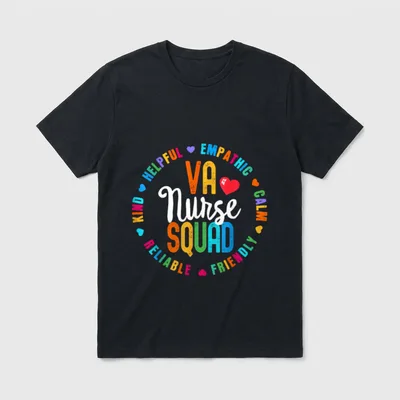 VA Nurse Squad Team Registered Nursing T-Shirt – Classic T-Shirt in Black