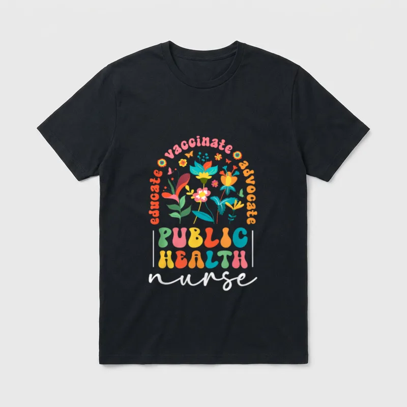 Educate Vaccinate Public Health Nurse Nursing T-Shirt – Classic T-Shirt in Black