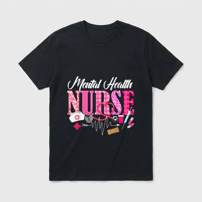 Mental Health Nurse Nursing Stethoscope T-Shirt – Classic T-Shirt in Black