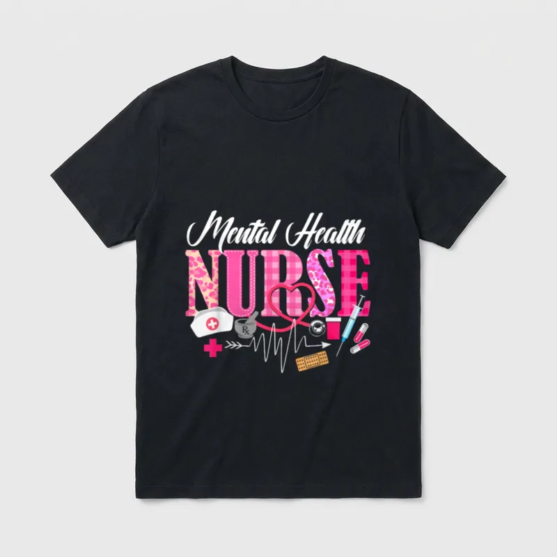 Mental Health Nurse Nursing Stethoscope T-Shirt – Classic T-Shirt in Black