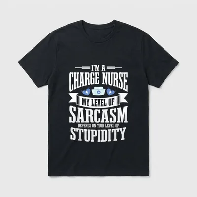 Charge Nurse RN Nursing Officer Chief T-Shirt – Classic T-Shirt in Black