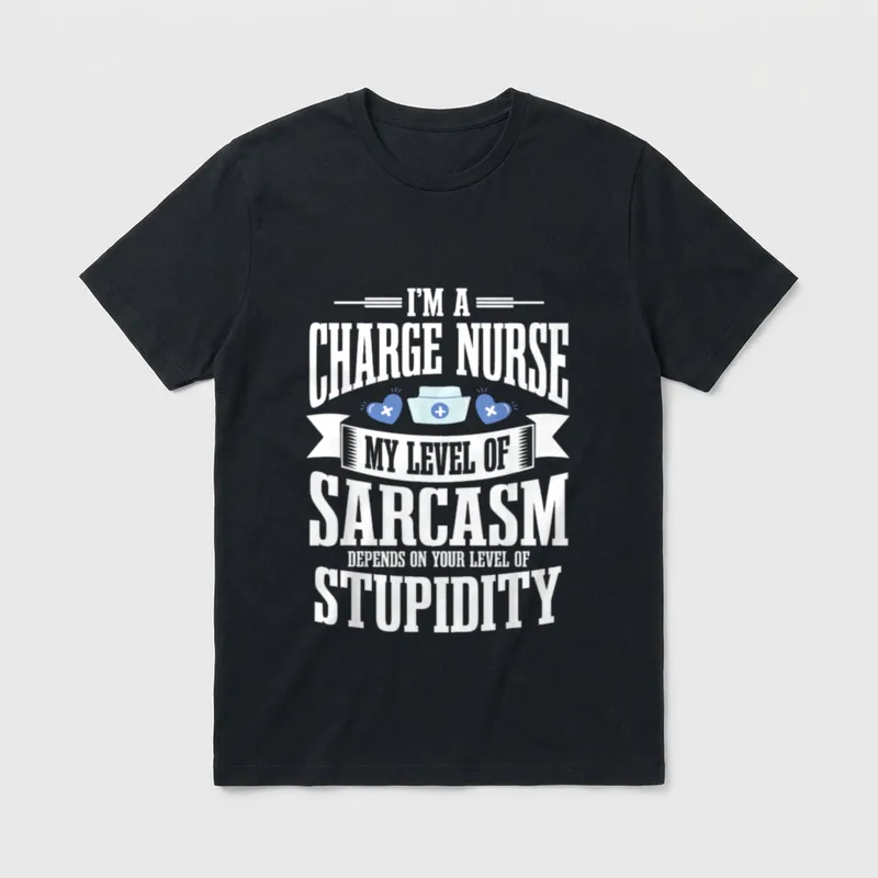 Charge Nurse RN Nursing Officer Chief T-Shirt – Classic T-Shirt in Black