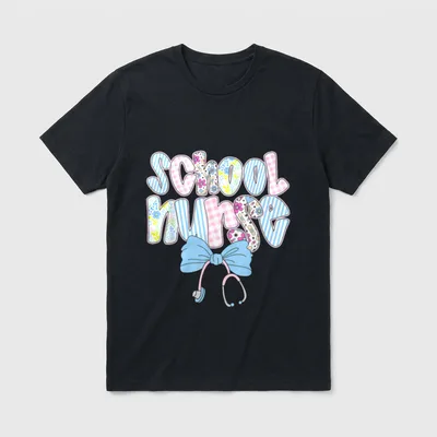 School Nurse Floral Nursing Day Life T-Shirt – Classic T-Shirt in Black