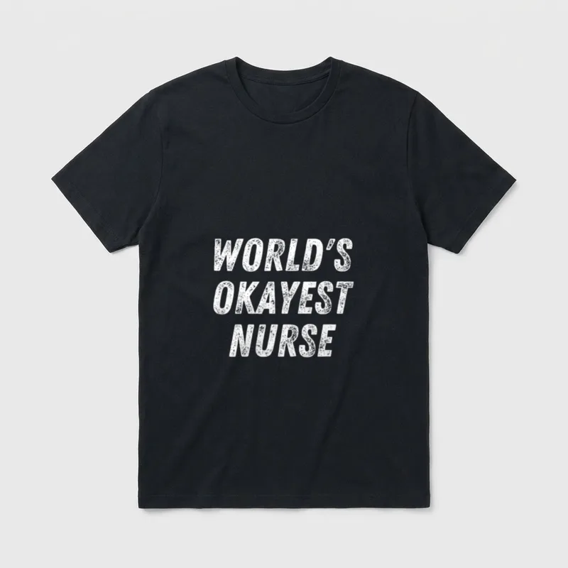 World's Okayest Nurse Funny Nursing Student T-Shirt – Classic T-Shirt in Black