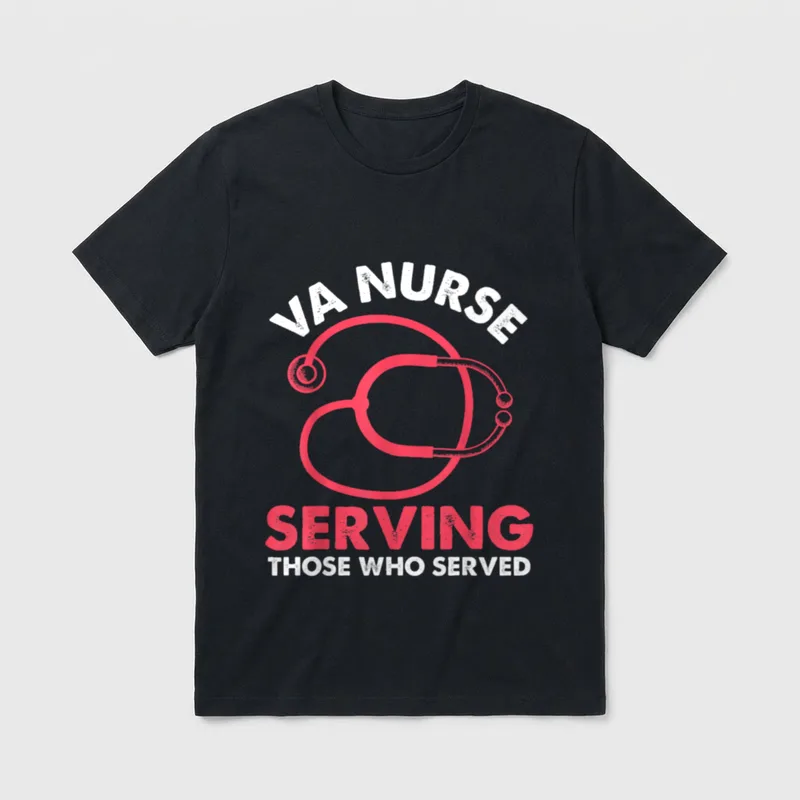 VA Nurse Serving Those Who Veterans T-Shirt – Classic T-Shirt in Black