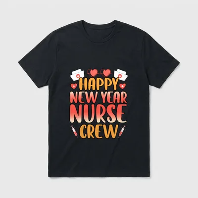 Happy New Year Nurse Crew Lightweight T-Shirt – Classic T-Shirt in Black