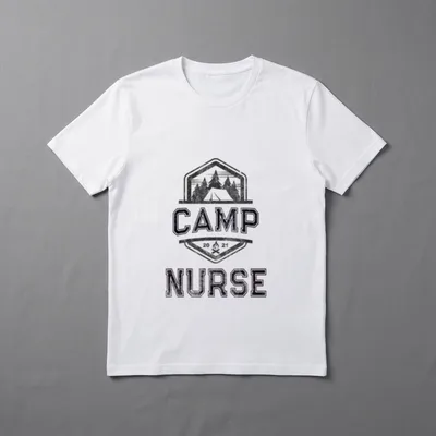 CAMP NURSE Staff Off Duty Campground T-Shirt – CAMP 20 21 NURSE with tent and campfire badge – Classic T-Shirt in Black