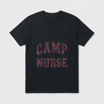 Camo CAMP NURSE Summer Campsite Off T-Shirt – Classic T-Shirt in Black