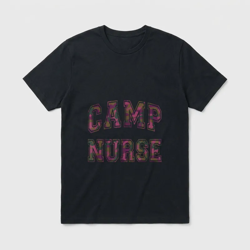 Camo CAMP NURSE Summer Campsite Off T-Shirt – Classic T-Shirt in Black