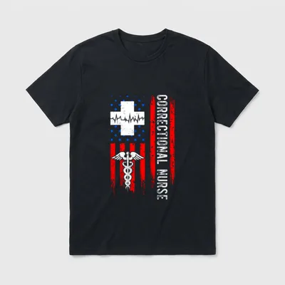 Correctional Nurse American Nursing RN T-Shirt – Classic T-Shirt in Black