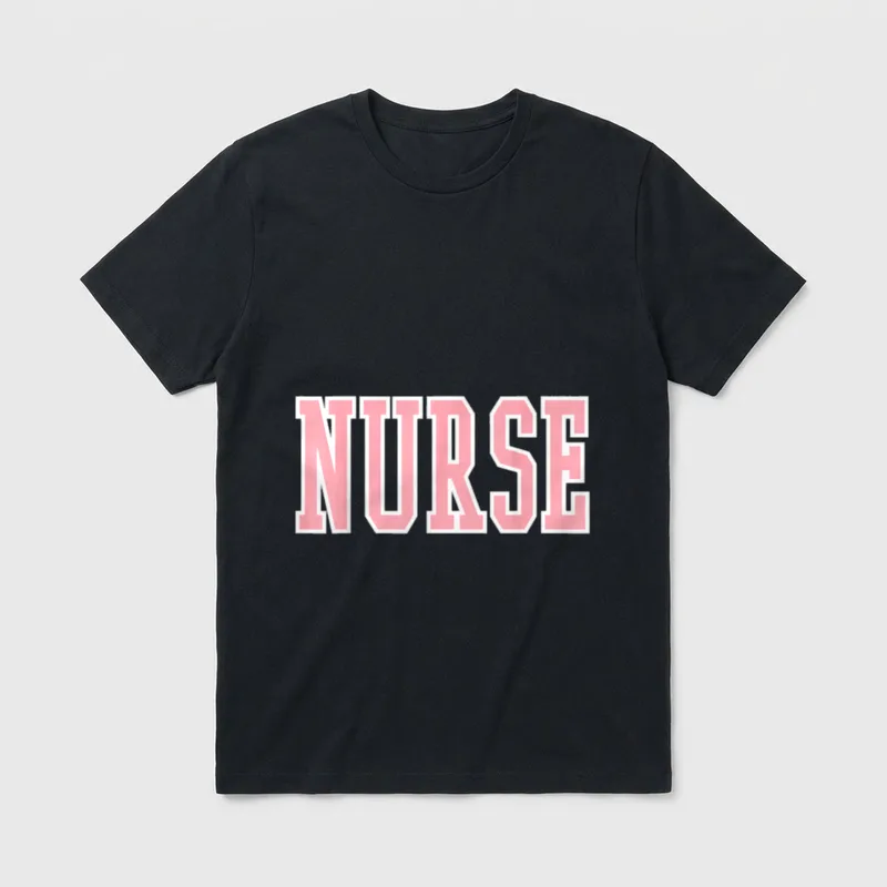 Nurse Trendy Preppy Pink T-Shirt – Classic T-Shirt in Black