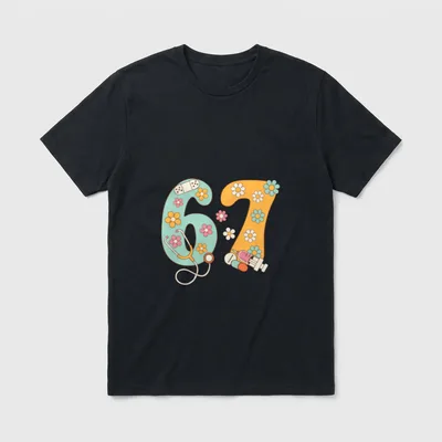 67 Doctor T-Shirt – Floral medical digits with stethoscope, bandage, syringe, and pills – Classic T-Shirt in Black