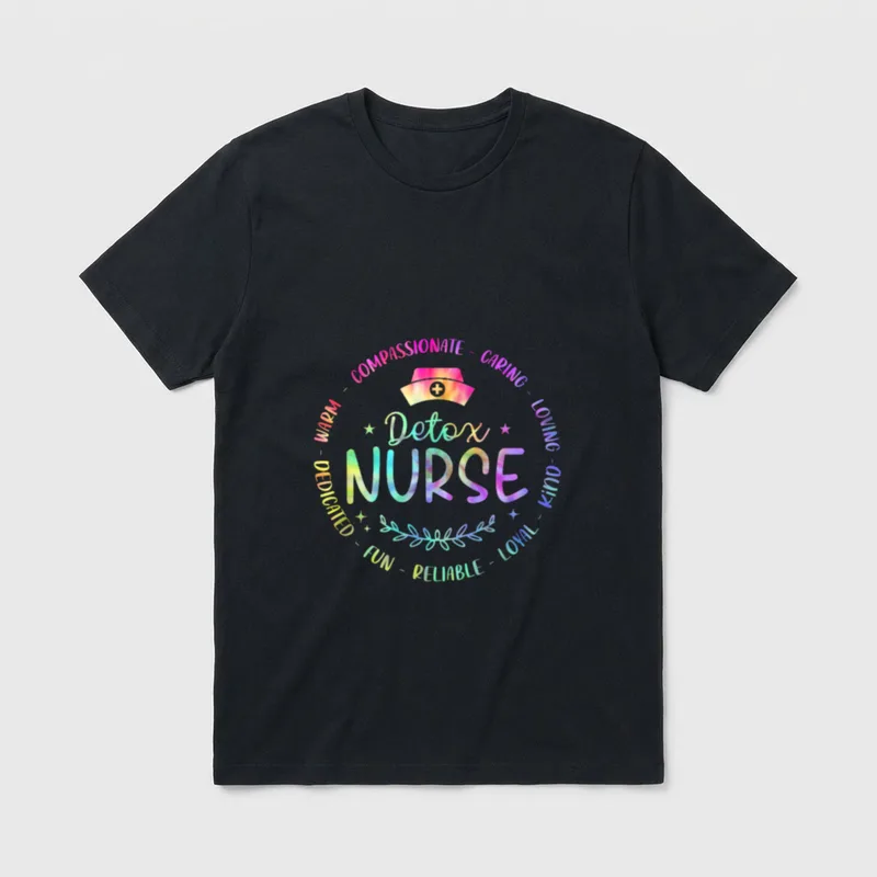 Funny Detox Nurse Nursing Tie Dye T-Shirt – Classic T-Shirt in Black