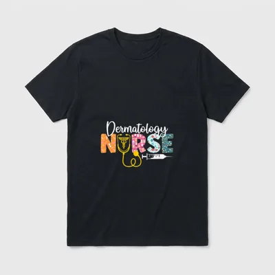 Dermatology Nurse Caduceus Nursing T-Shirt – Classic T-Shirt in Black