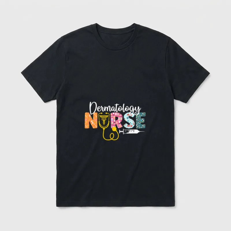 Dermatology Nurse Caduceus Nursing T-Shirt – Classic T-Shirt in Black
