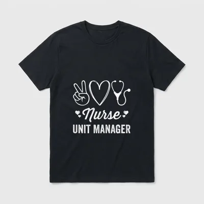 Nurse Unit Manager Cute Heart Stethoscope T-Shirt – Classic T-Shirt in Black