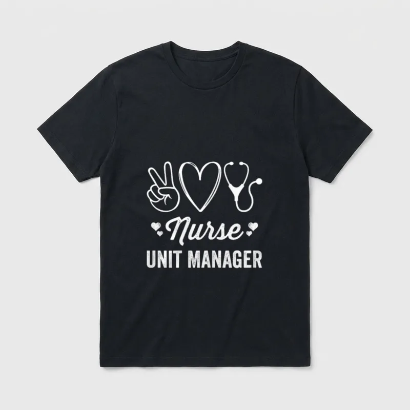 Nurse Unit Manager Cute Heart Stethoscope T-Shirt – Classic T-Shirt in Black