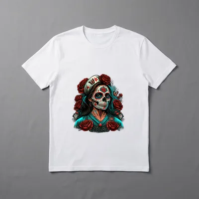 Sugar Skull Nurse Doctor Assistant T-Shirt – Classic T-Shirt in Black