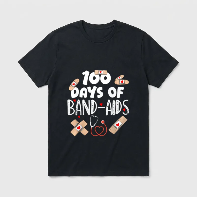 100 Days of Band-aids School Day T-Shirt – Classic T-Shirt in Black