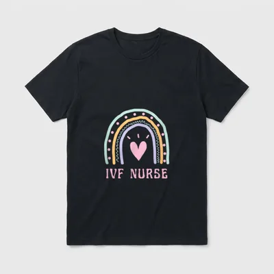 IVF Nurse Cute Pink Rainbow Nursing T-Shirt – Classic T-Shirt in Black